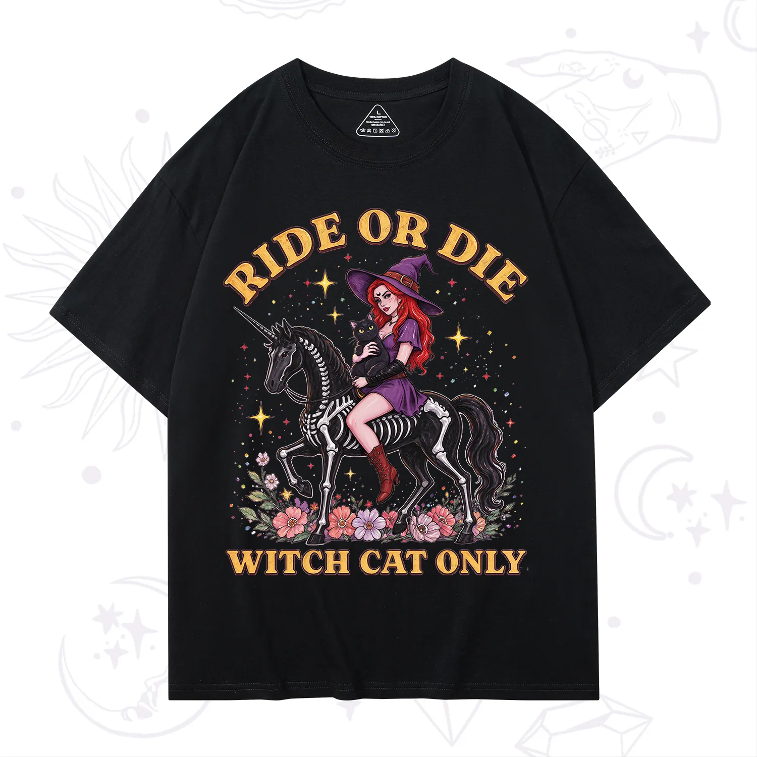 Purplehecate Ride Or Die Witch Cat Only T-Shirt