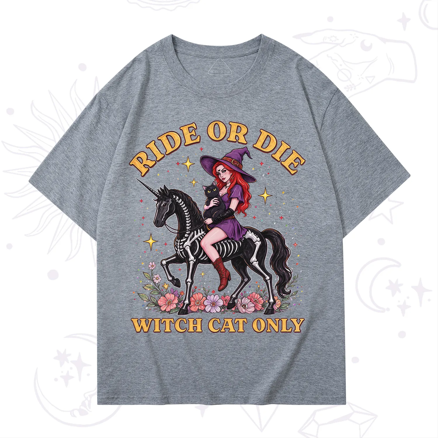 Purplehecate Ride Or Die Witch Cat Only T-Shirt