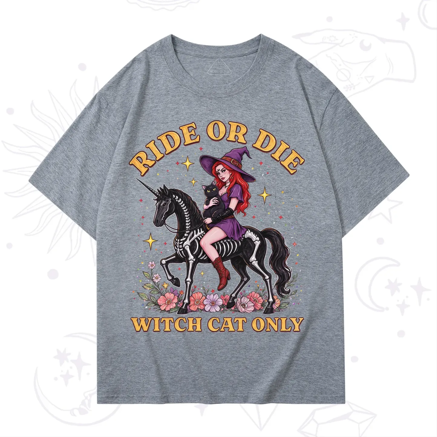 Purplehecate Ride Or Die Witch Cat Only T-Shirt