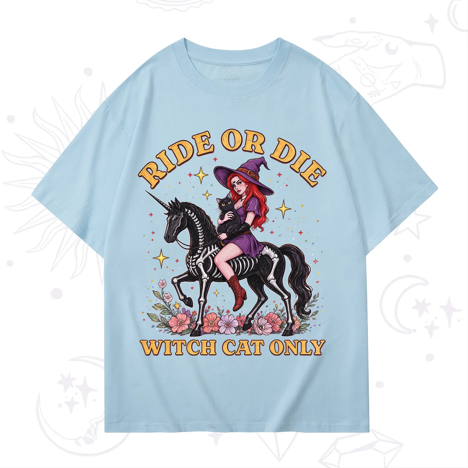 Purplehecate Ride Or Die Witch Cat Only T-Shirt