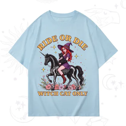 Purplehecate Ride Or Die Witch Cat Only T-Shirt