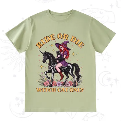 Purplehecate Ride Or Die Witch Cat Only T-Shirt