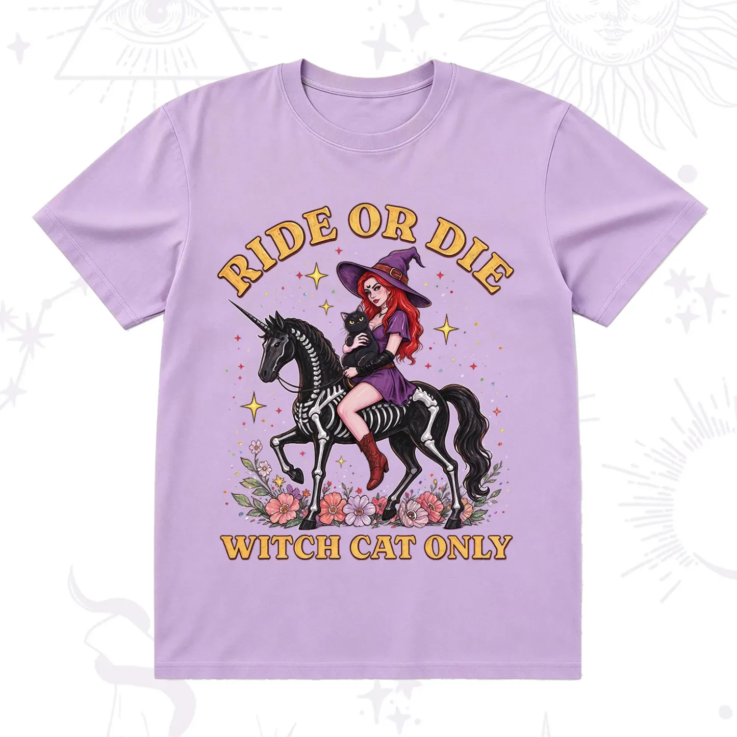 Purplehecate Ride Or Die Witch Cat Only T-Shirt