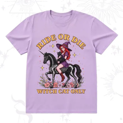 Purplehecate Ride Or Die Witch Cat Only T-Shirt