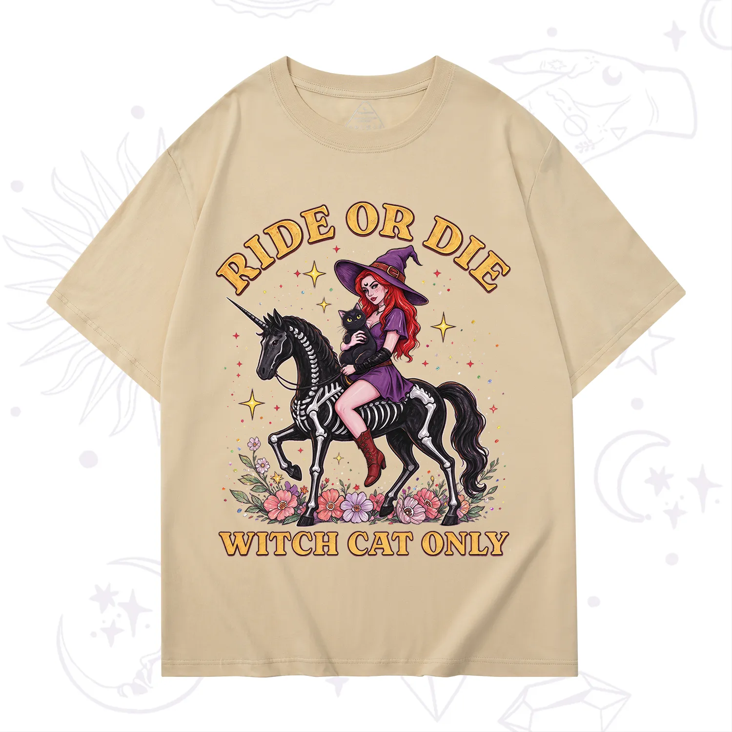 Purplehecate Ride Or Die Witch Cat Only T-Shirt
