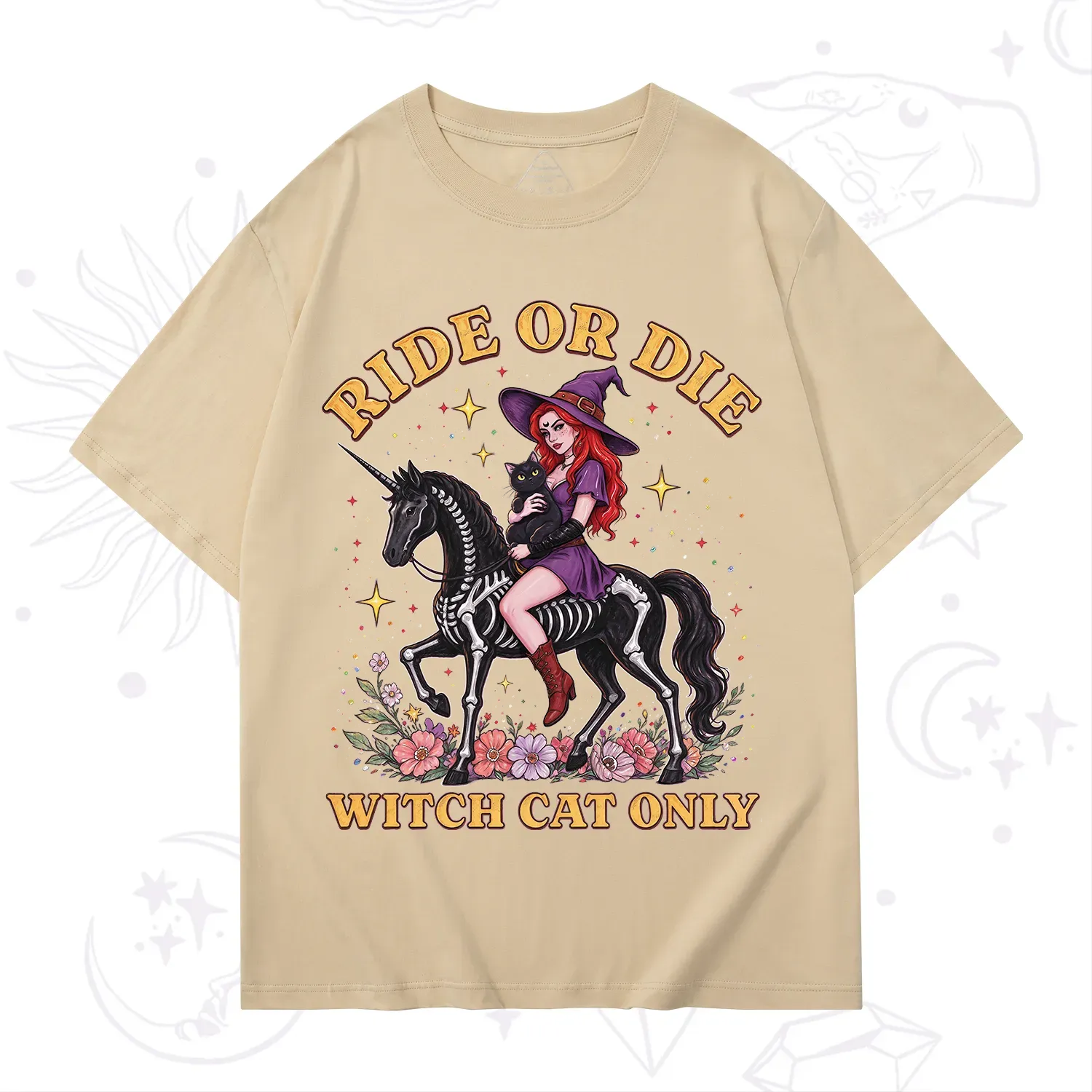 Purplehecate Ride Or Die Witch Cat Only T-Shirt
