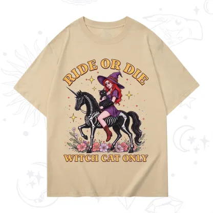 Purplehecate Ride Or Die Witch Cat Only T-Shirt