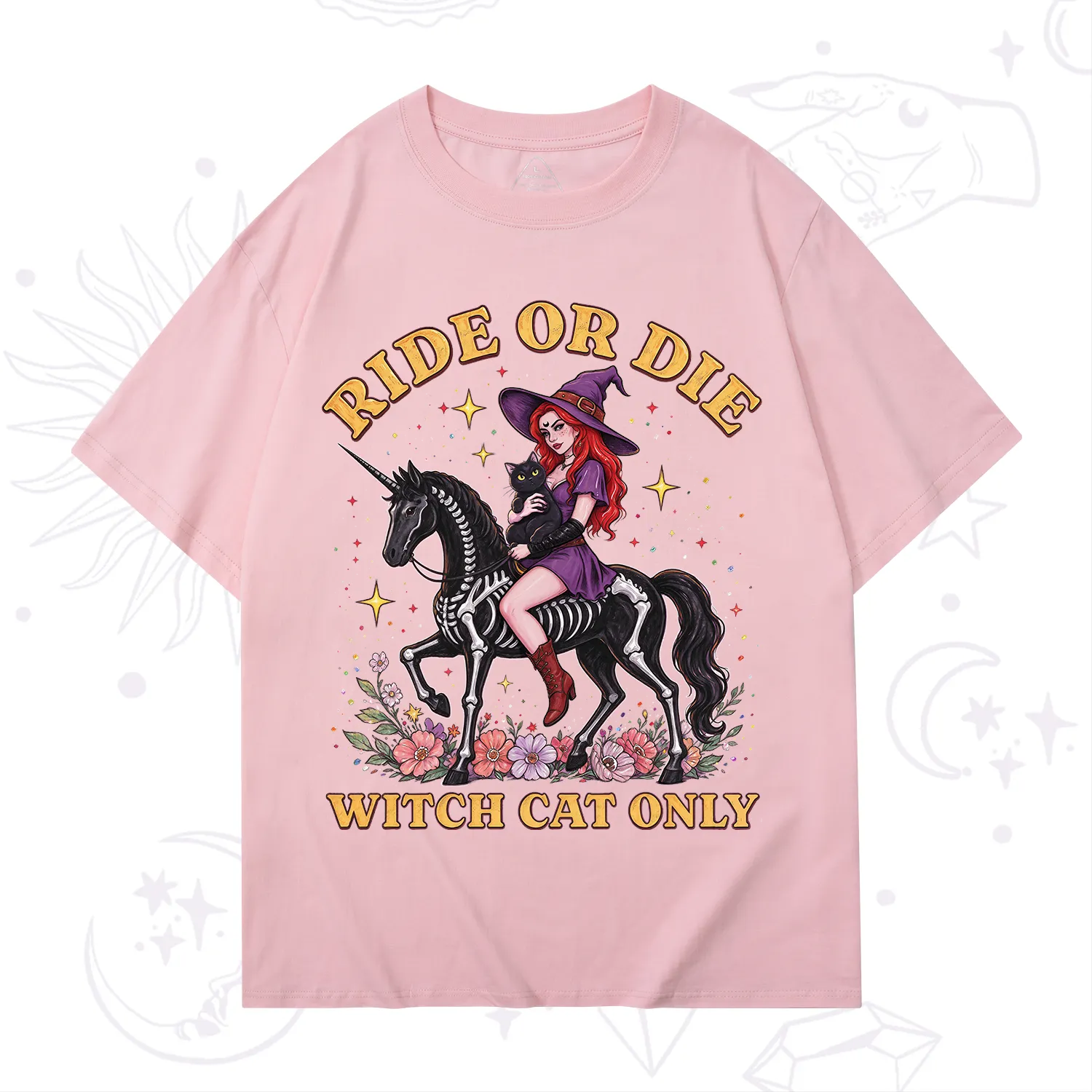 Purplehecate Ride Or Die Witch Cat Only T-Shirt