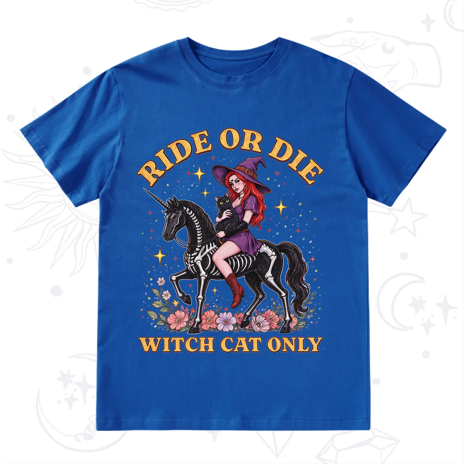 Purplehecate Ride Or Die Witch Cat Only T-Shirt