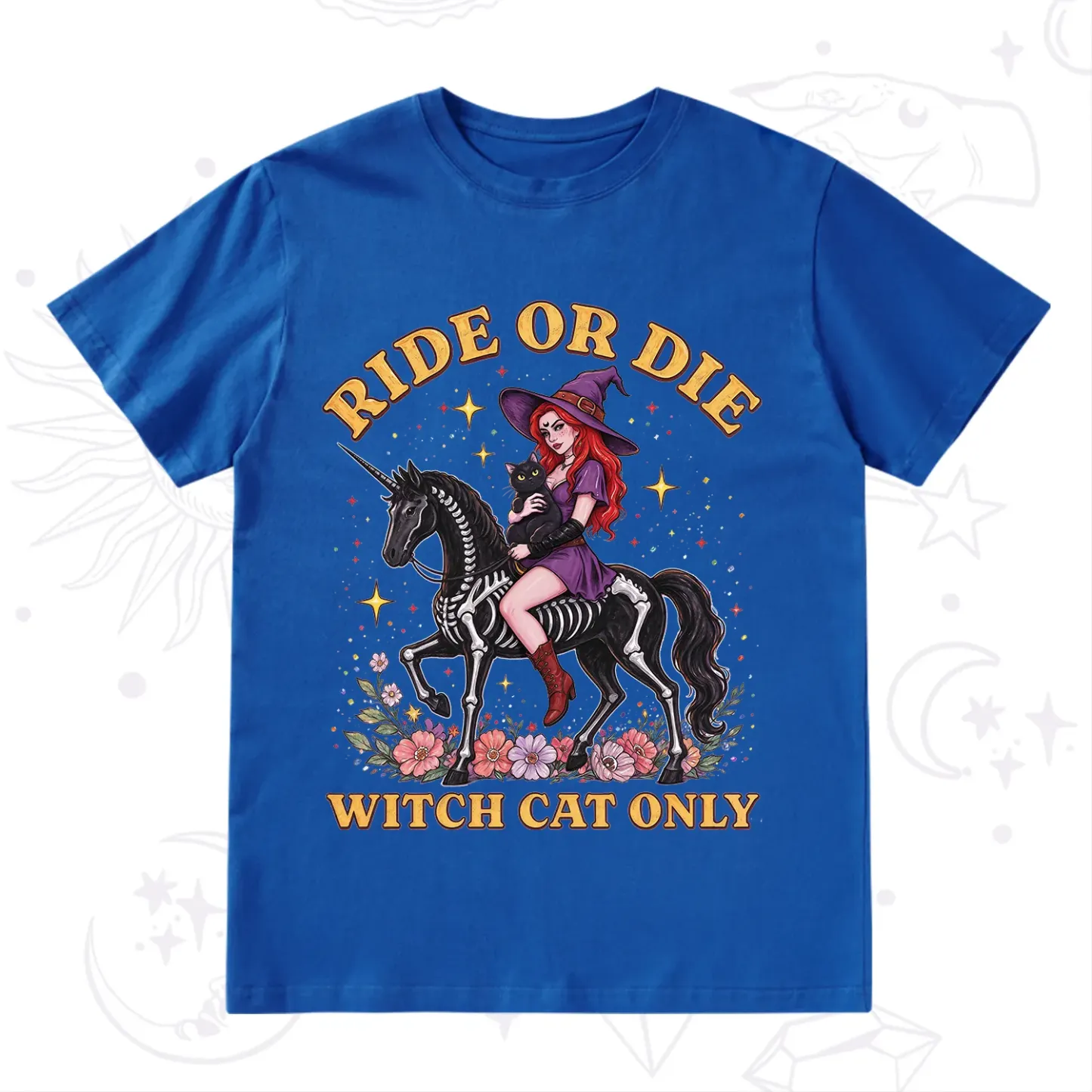 Purplehecate Ride Or Die Witch Cat Only T-Shirt