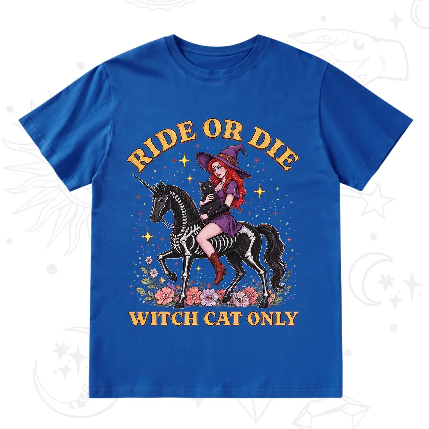 Purplehecate Ride Or Die Witch Cat Only T-Shirt