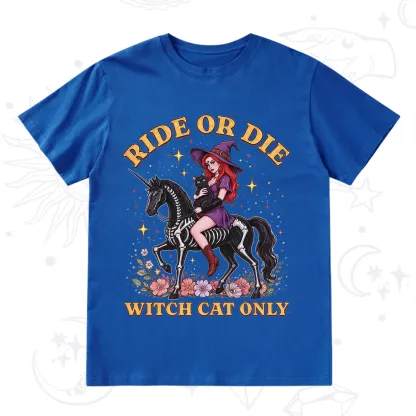 Purplehecate Ride Or Die Witch Cat Only T-Shirt