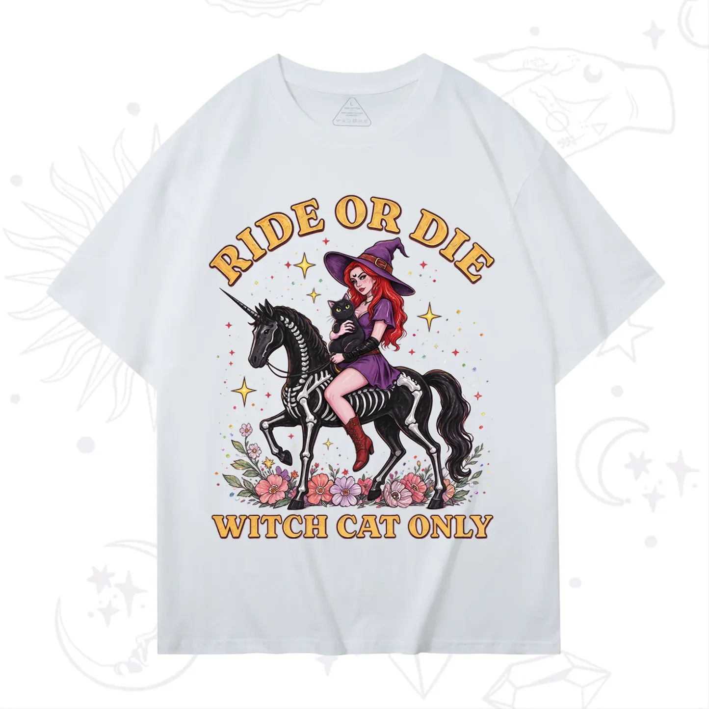Purplehecate Ride Or Die Witch Cat Only T-Shirt
