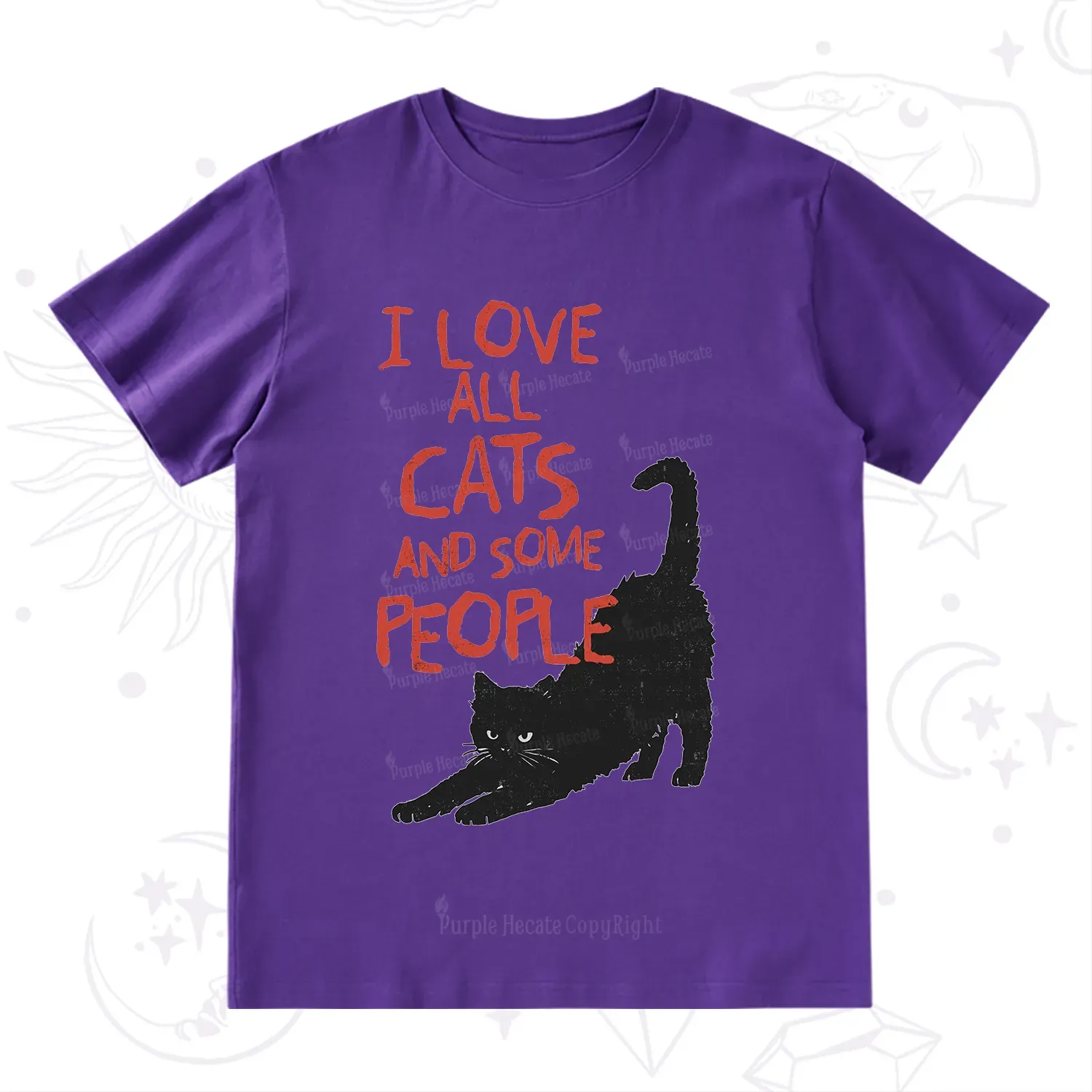 Purplehecate I Love All Cats and Some People T-Shirt
