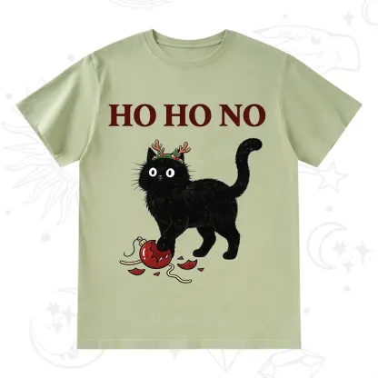 PurplehecateBlack Cat Antlers Christmas T-Shirt