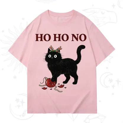 PurplehecateBlack Cat Antlers Christmas T-Shirt