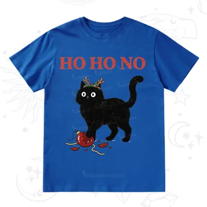 PurplehecateBlack Cat Antlers Christmas T-Shirt