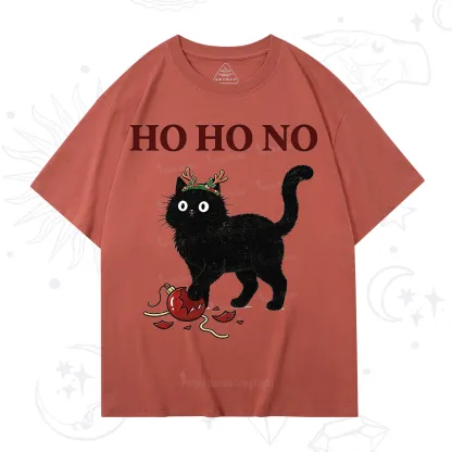 PurplehecateBlack Cat Antlers Christmas T-Shirt