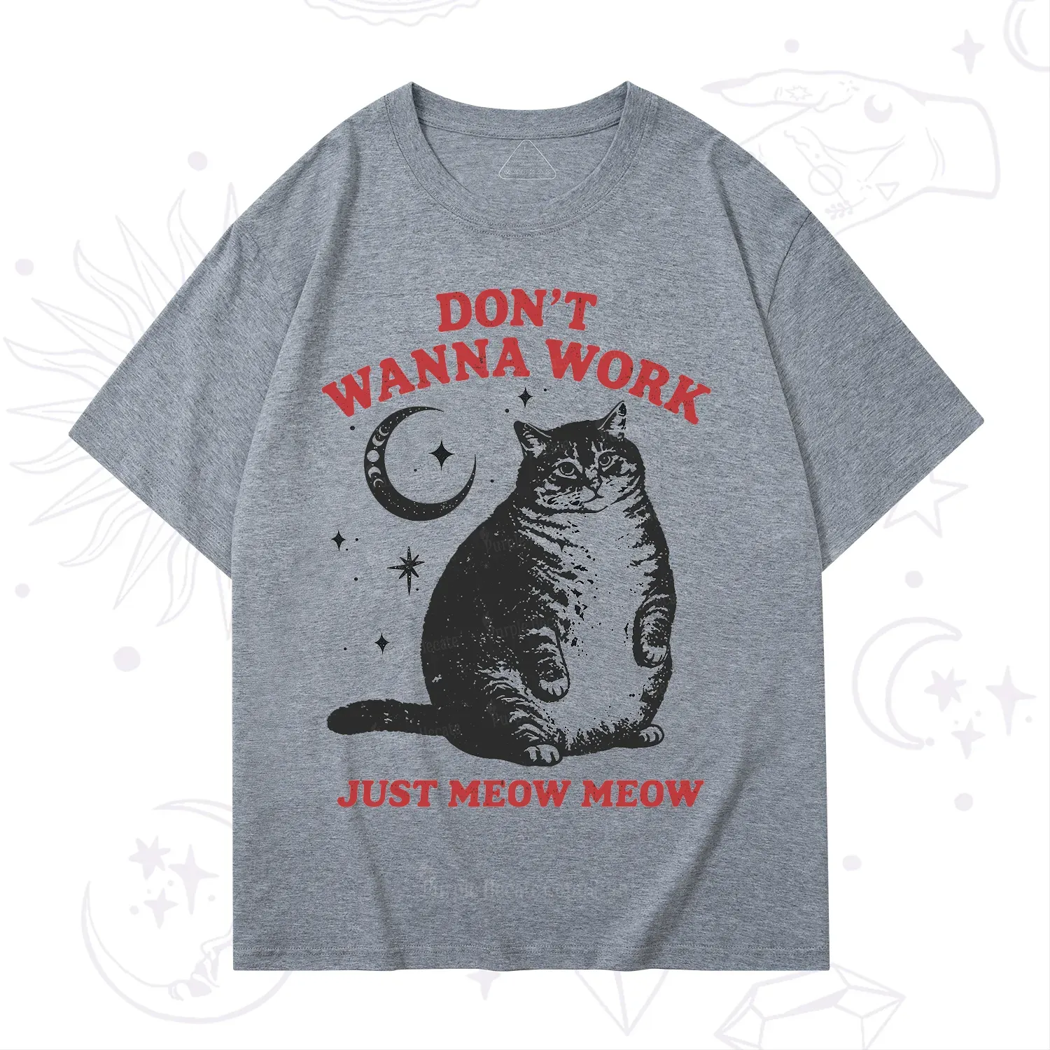 Purplehecate Don't Wanna Work Just Meow Meow T-Shirt