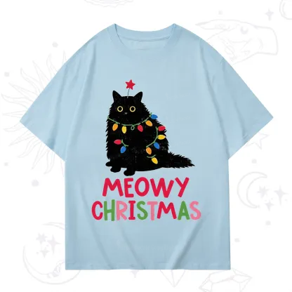 Purplehecate Meowy Christmas Black Cat T-Shirt