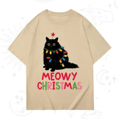 Purplehecate Meowy Christmas Black Cat T-Shirt