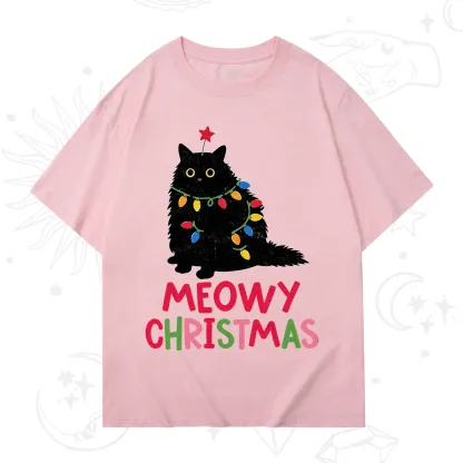 Purplehecate Meowy Christmas Black Cat T-Shirt