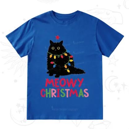 Purplehecate Meowy Christmas Black Cat T-Shirt