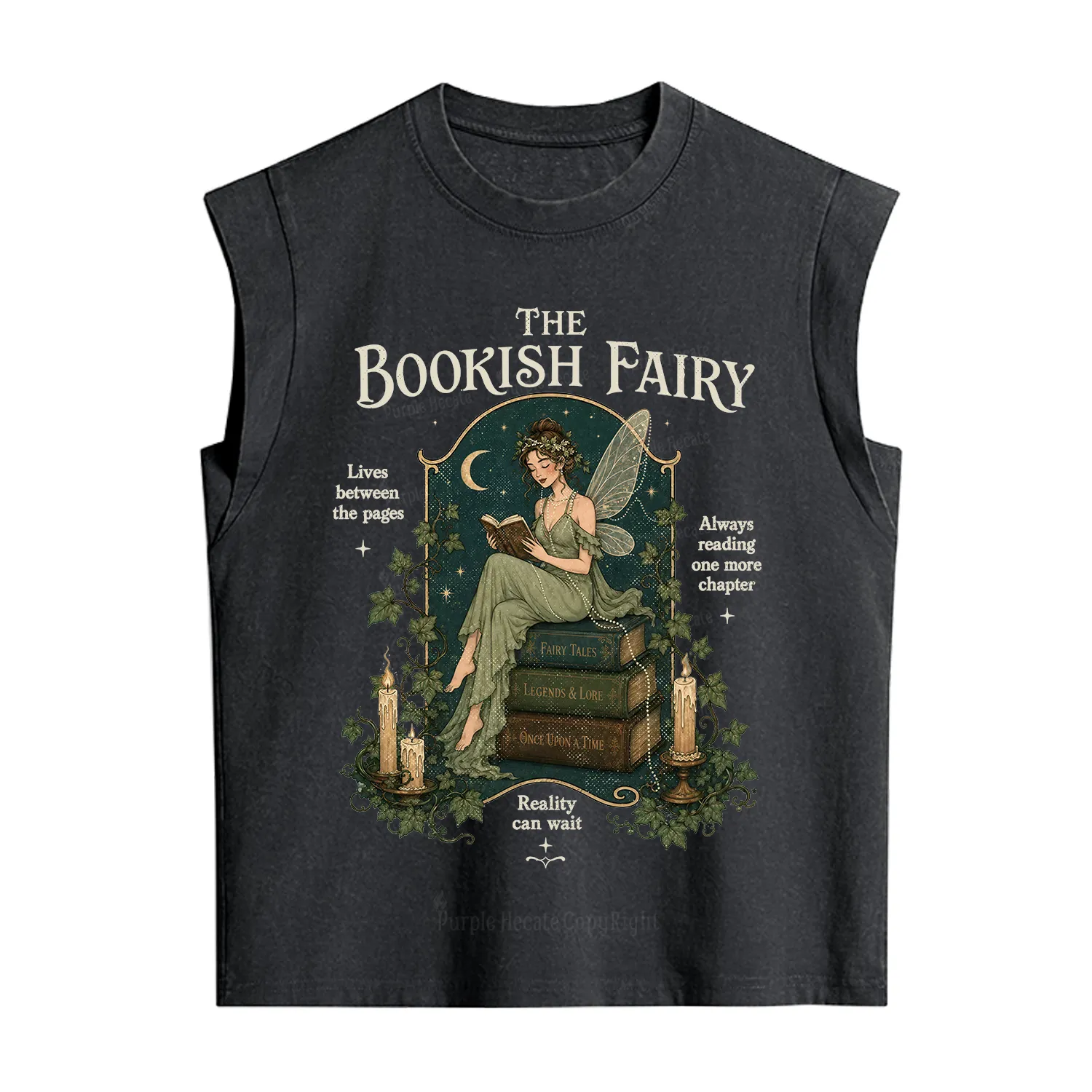 Purplehecate The Bookish Fairy Vintage Washed Tank
