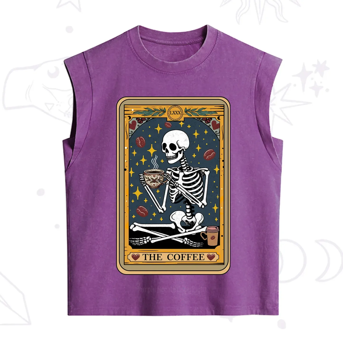 Purplehecate The Coffee Lover Tarot Card Vintage Washed Tank