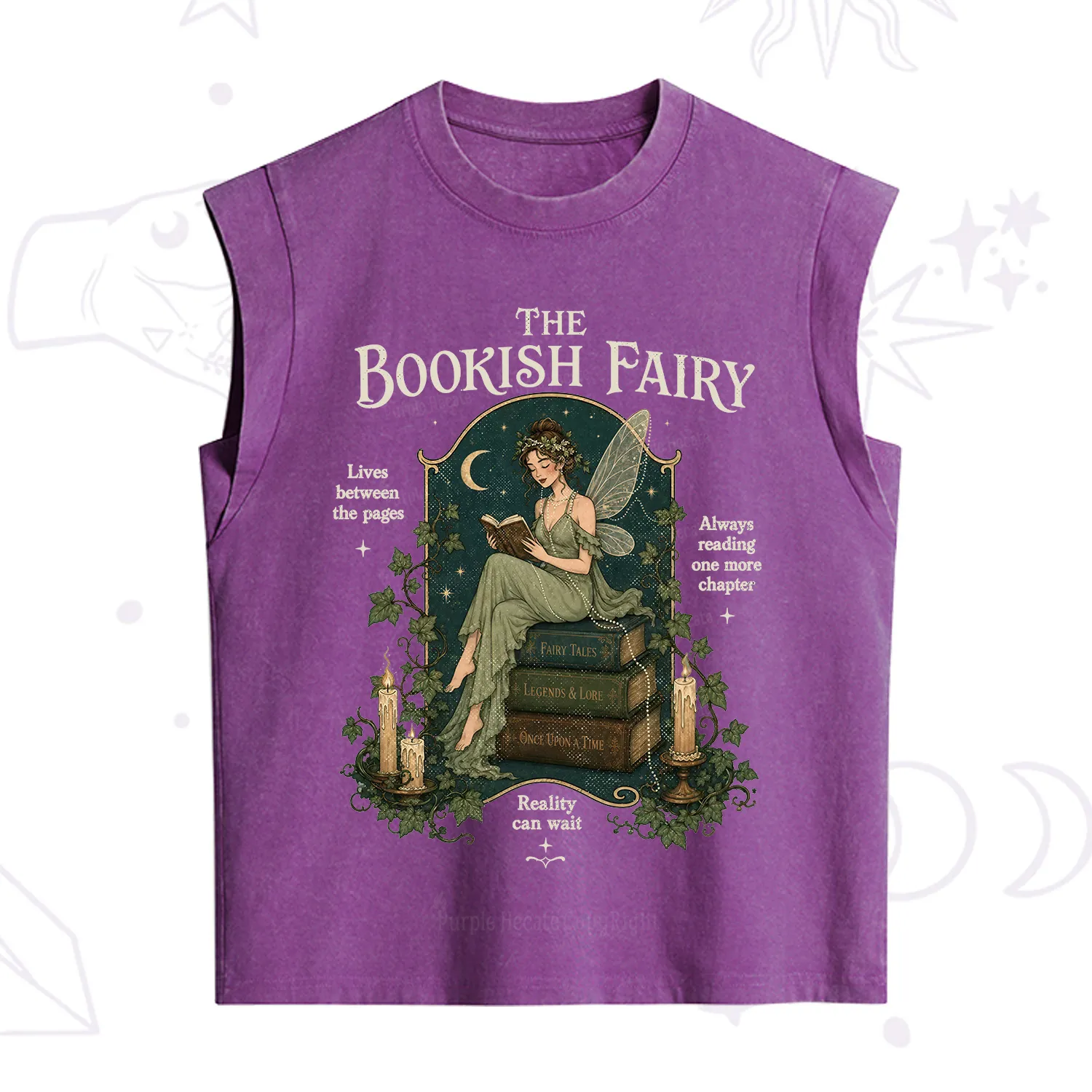 Purplehecate The Bookish Fairy Vintage Washed Tank