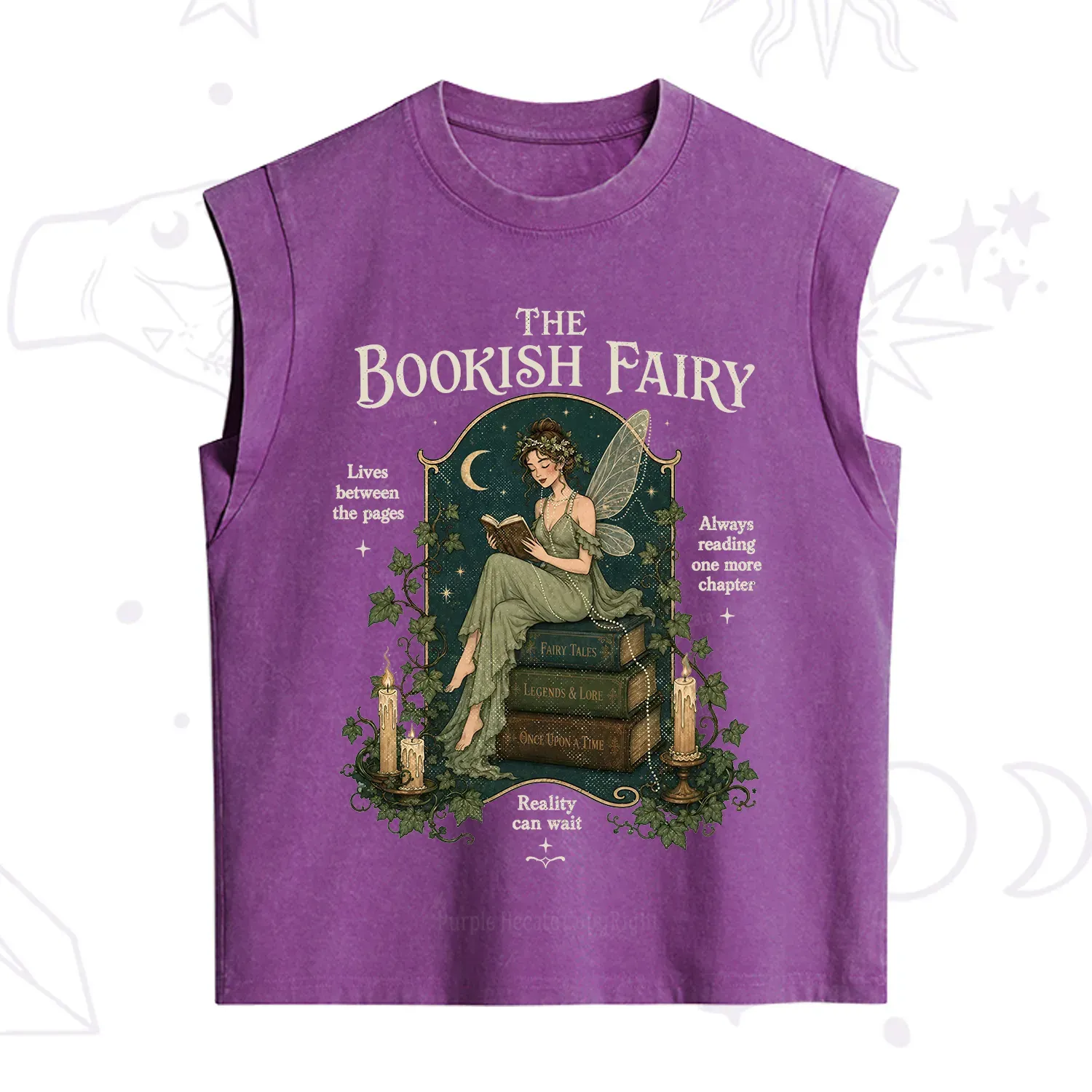 Purplehecate The Bookish Fairy Vintage Washed Tank