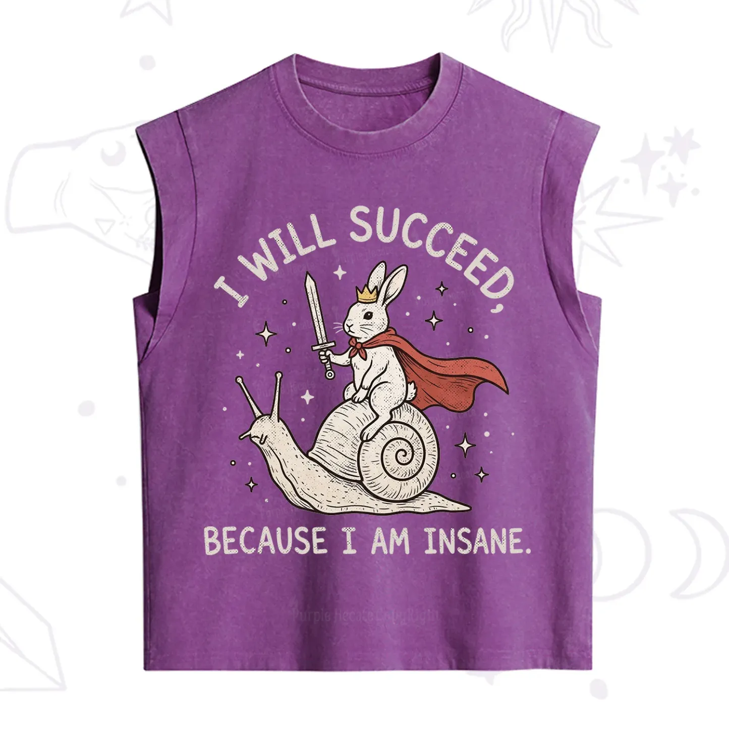 Purplehecate I Will Succeed Because I Am Insane Vintage Washed Tank