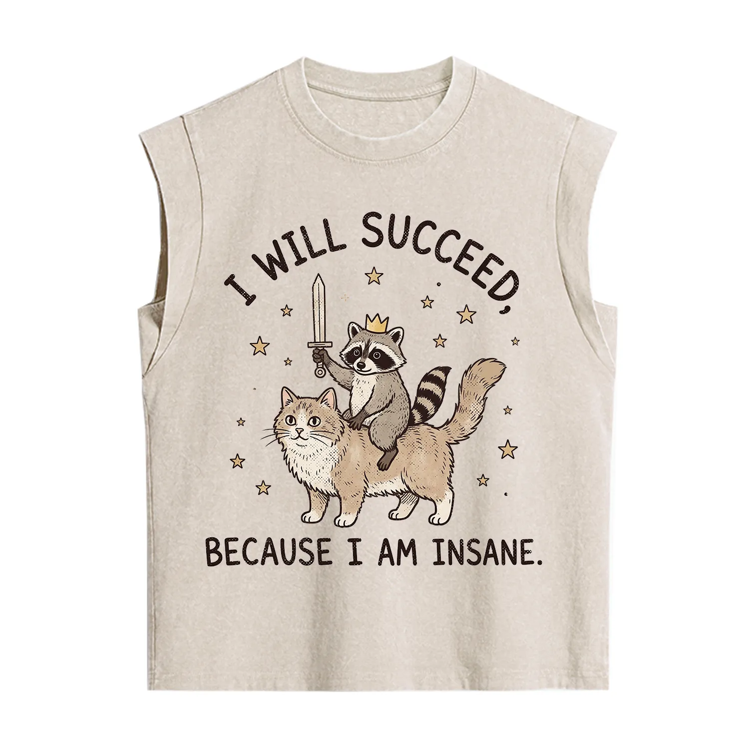 Purplehecate I Will Succeed Because I Am Insane Funny Raccoon Vintage Washed Tank