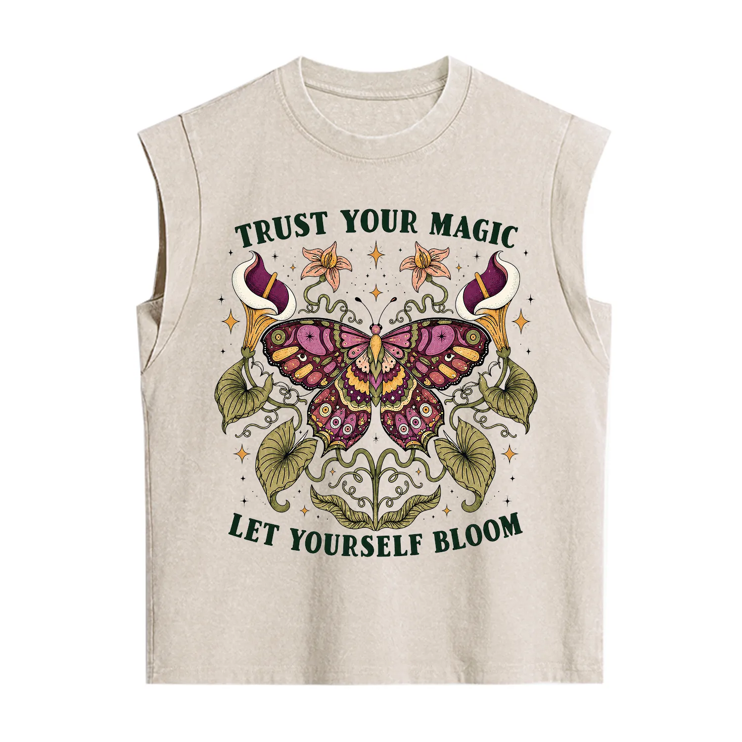Purplehecate Trust Your Magic Butterfly Vintage Washed Tank