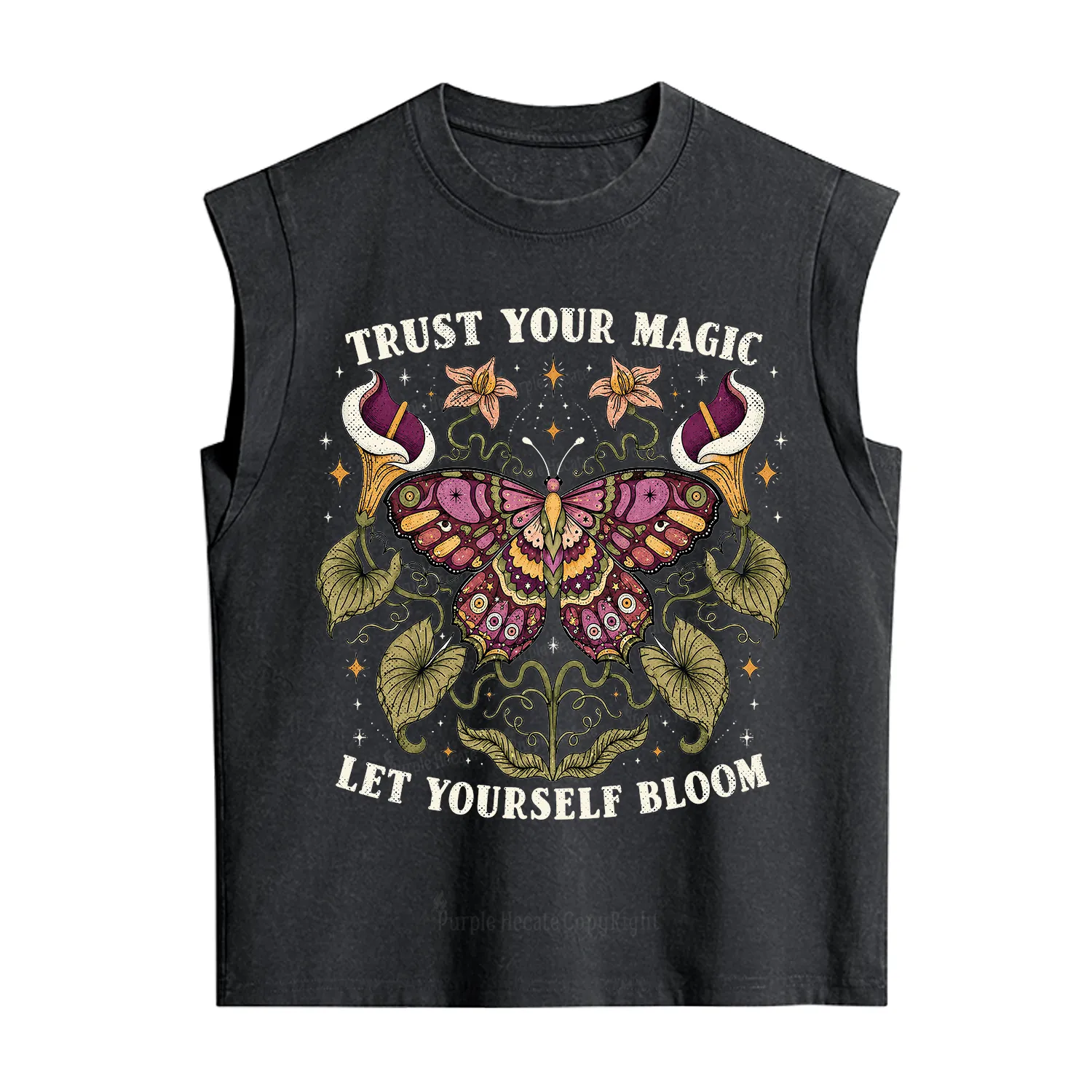 Purplehecate Trust Your Magic Butterfly Vintage Washed Tank