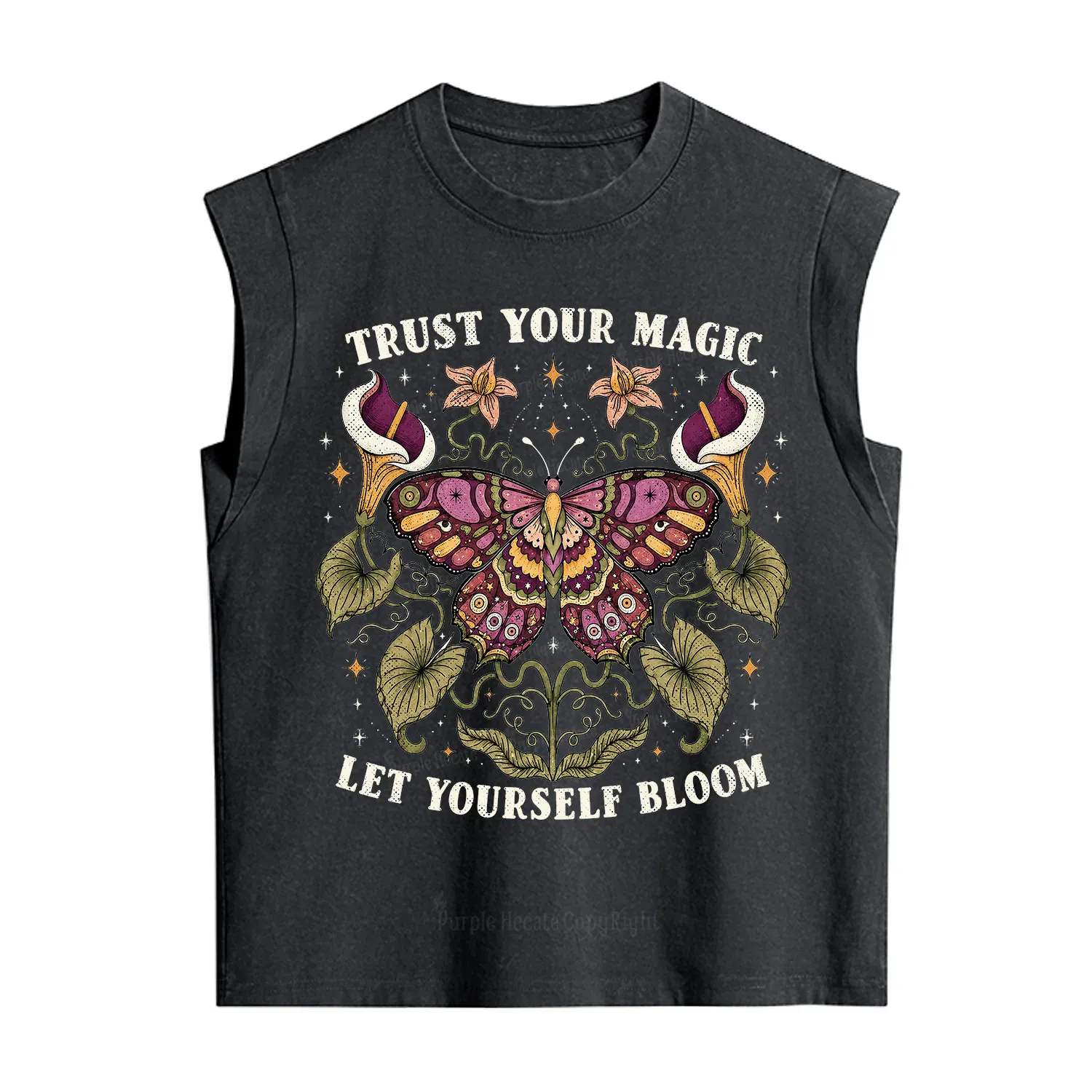 Purplehecate Trust Your Magic Butterfly Vintage Washed Tank