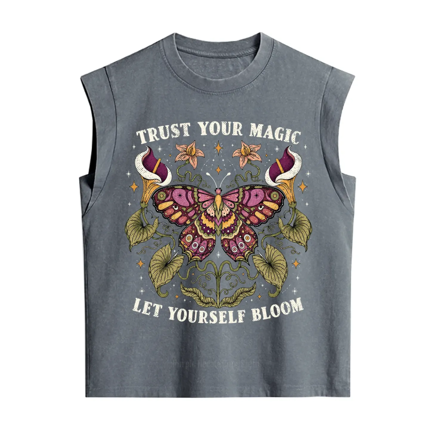 Purplehecate Trust Your Magic Butterfly Vintage Washed Tank