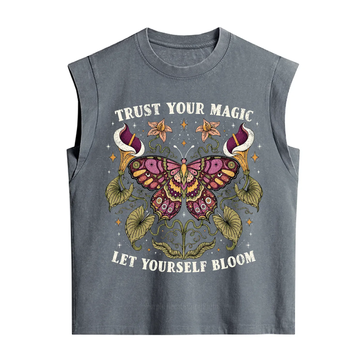 Purplehecate Trust Your Magic Butterfly Vintage Washed Tank