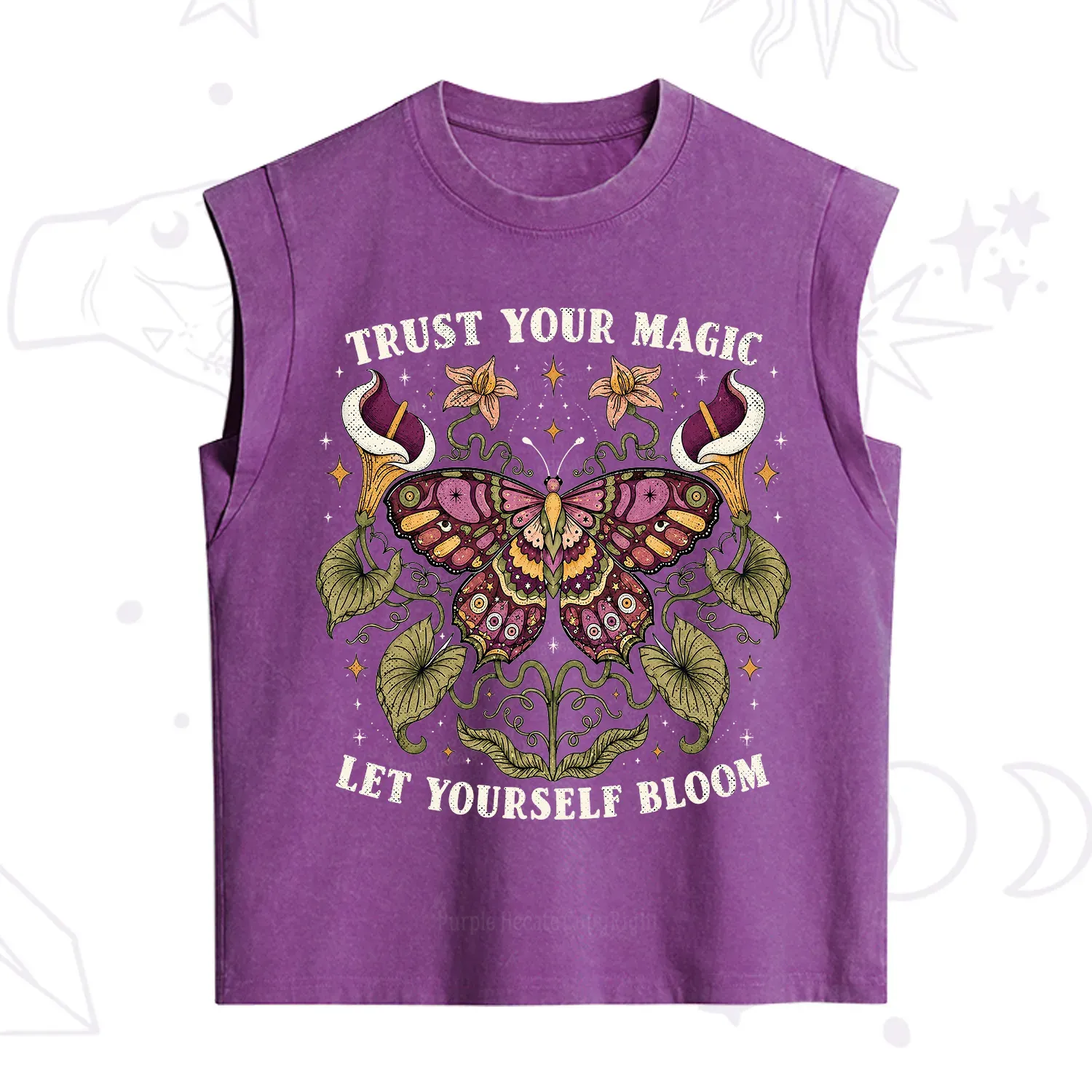 Purplehecate Trust Your Magic Butterfly Vintage Washed Tank