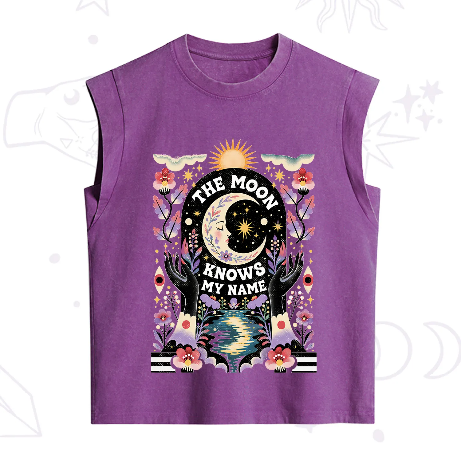 Purplehecate The Moon Knows My Name Vintage Washed Tank