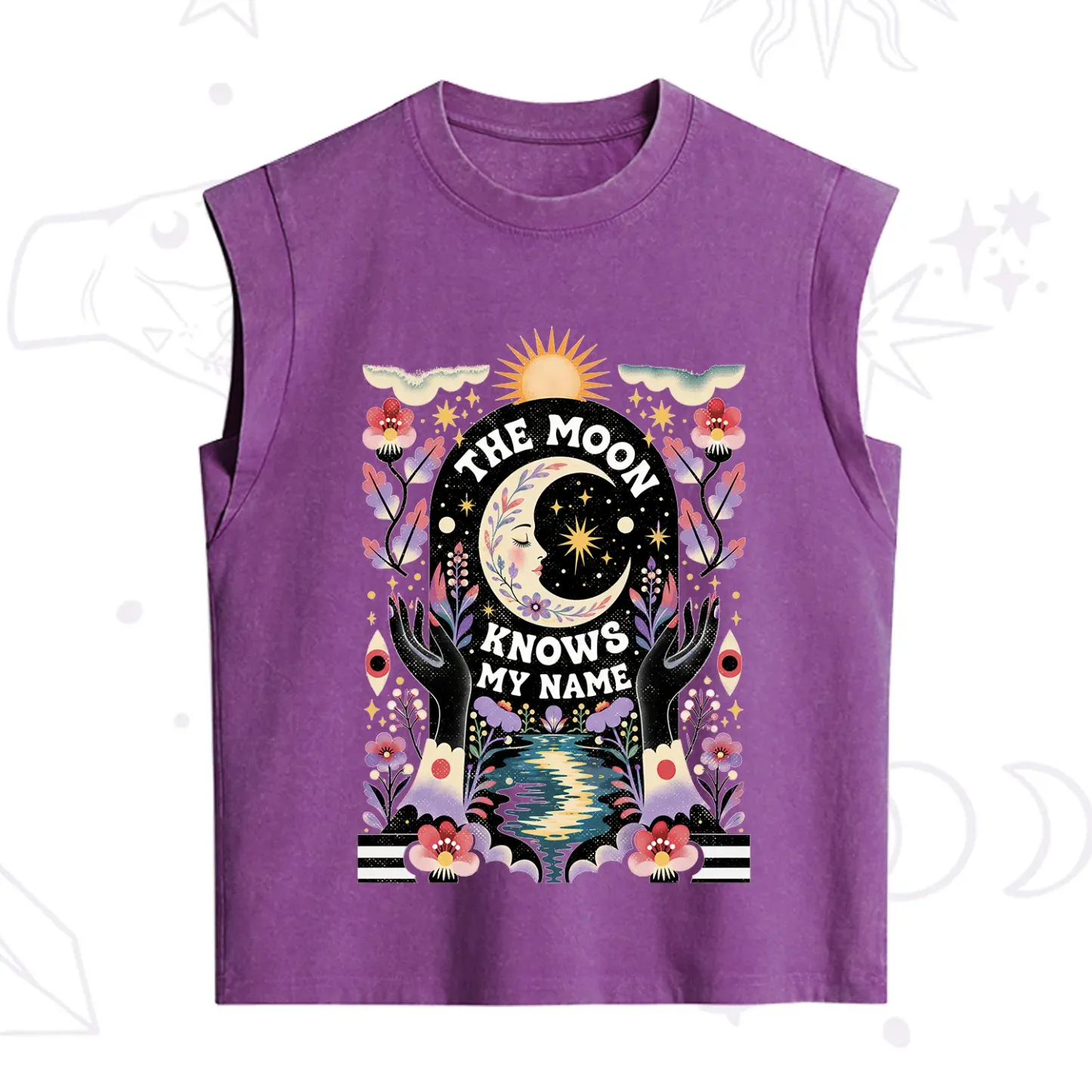 Purplehecate The Moon Knows My Name Vintage Washed Tank