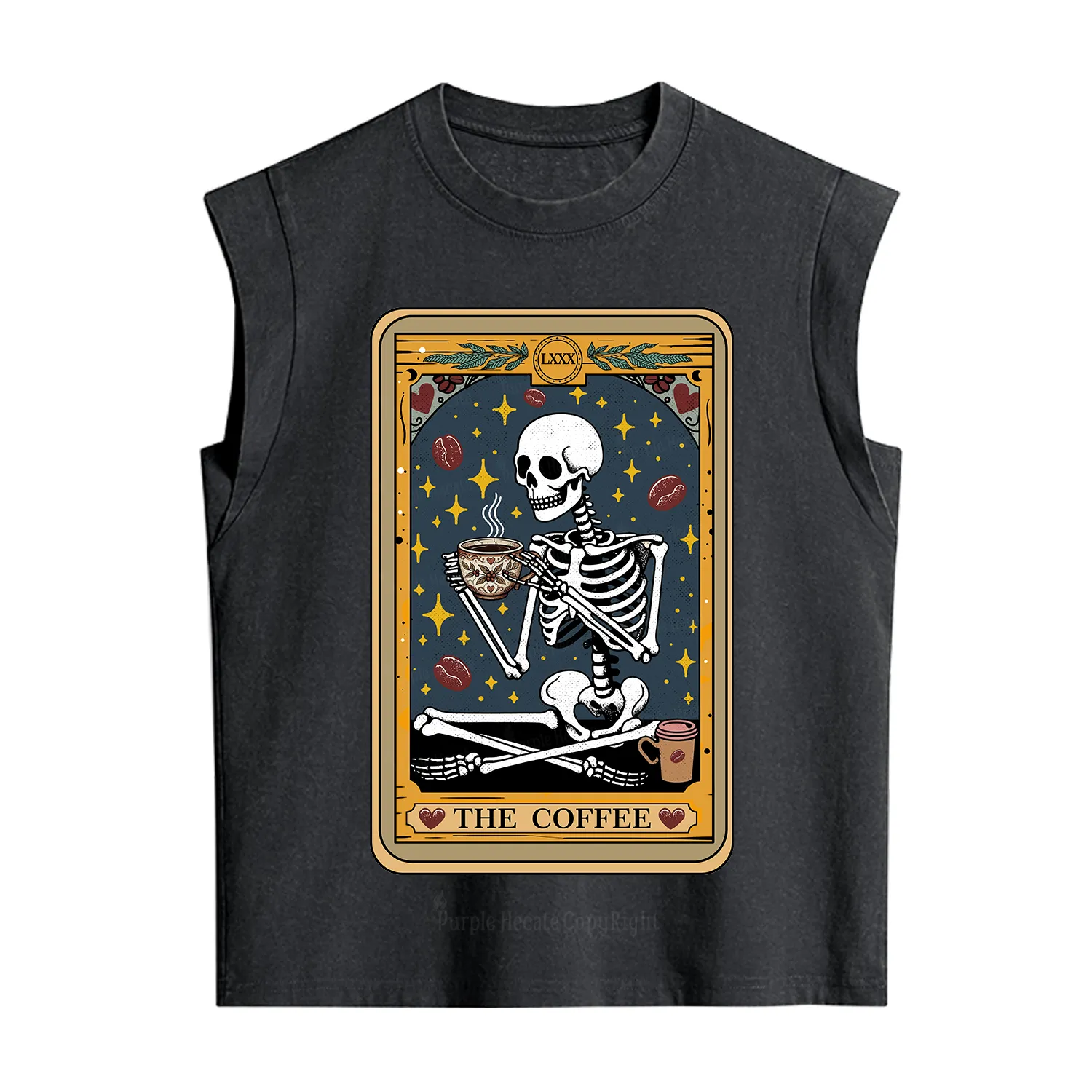 Purplehecate The Coffee Lover Tarot Card Vintage Washed Tank