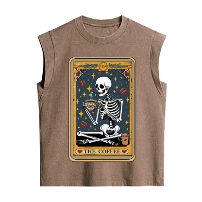 Purplehecate The Coffee Lover Tarot Card Vintage Washed Tank