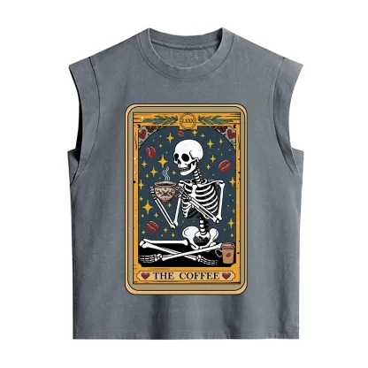 Purplehecate The Coffee Lover Tarot Card Vintage Washed Tank