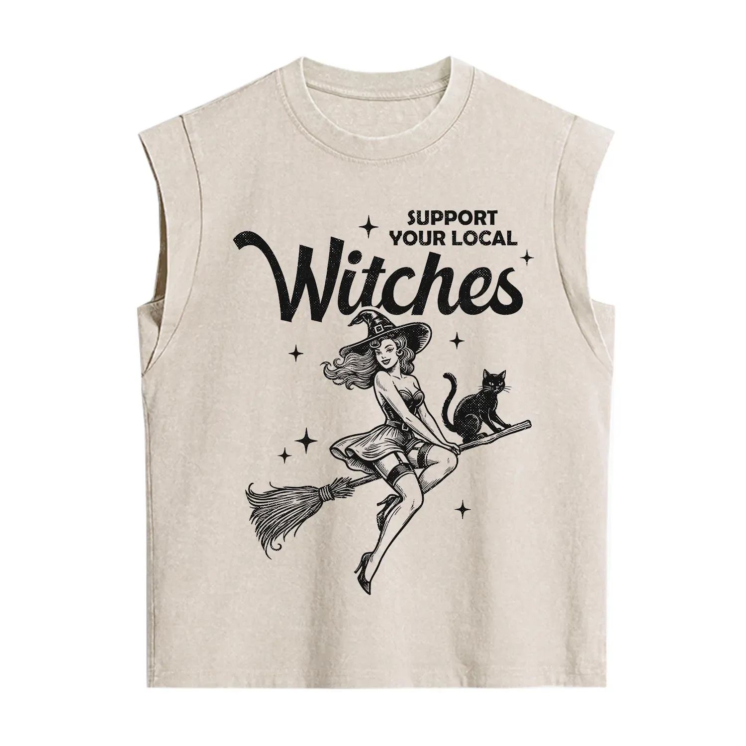 Purplehecate Support Your Local Witches Funny Witch Vintage Washed Tank