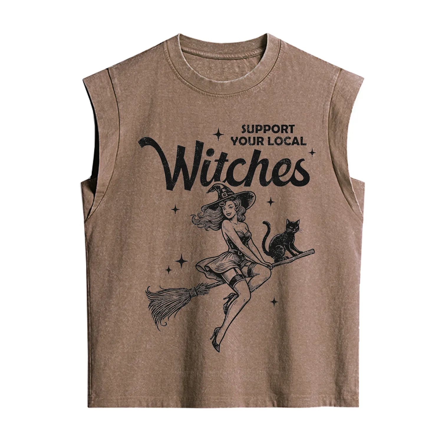 Purplehecate Support Your Local Witches Funny Witch Vintage Washed Tank