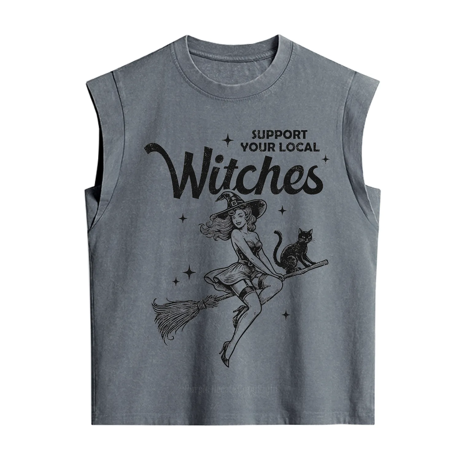 Purplehecate Support Your Local Witches Funny Witch Vintage Washed Tank