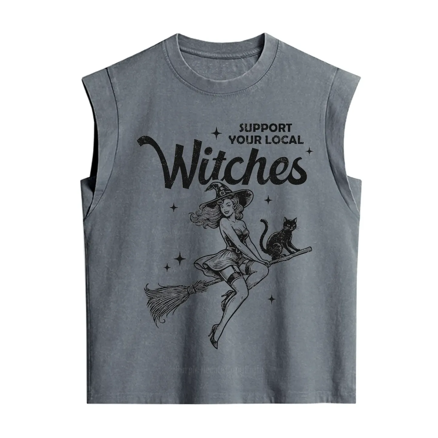 Purplehecate Support Your Local Witches Funny Witch Vintage Washed Tank