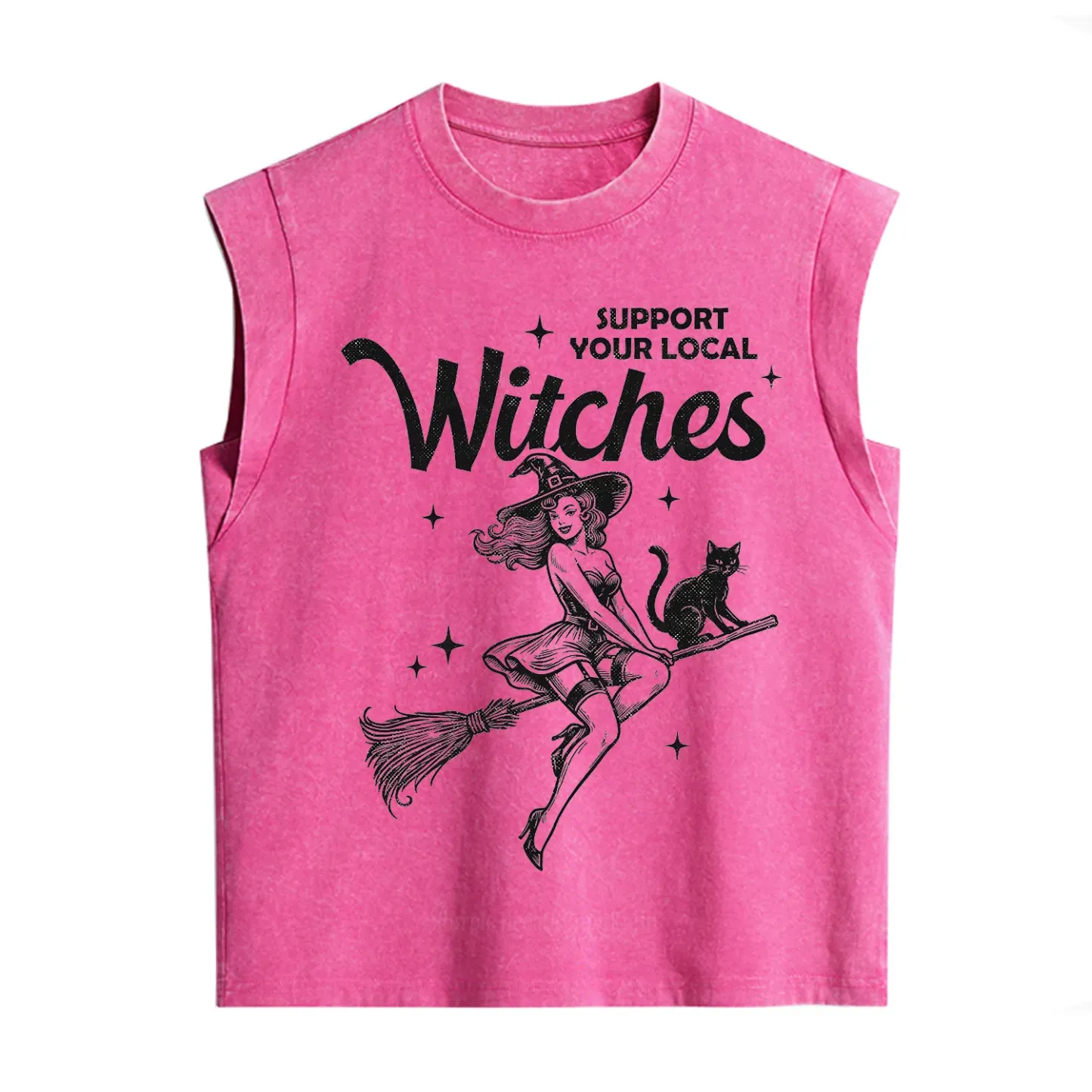Purplehecate Support Your Local Witches Funny Witch Vintage Washed Tank
