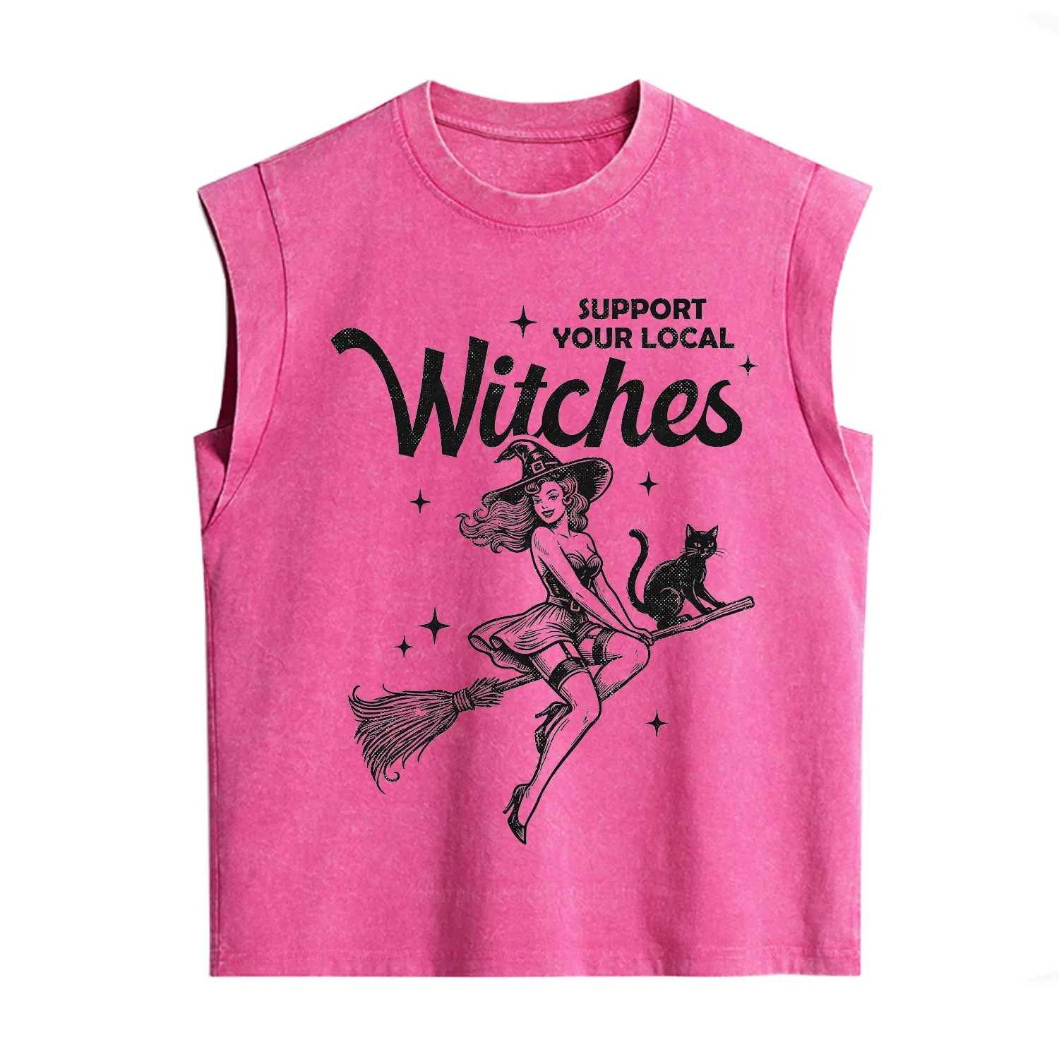 Purplehecate Support Your Local Witches Funny Witch Vintage Washed Tank